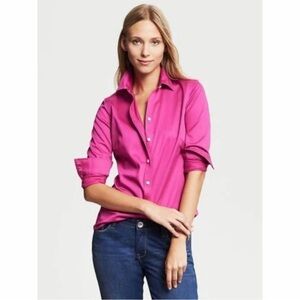 Banana Republic Slim-Fit Fuchsia Long-Sleeve Button-Down Cotton Shirt